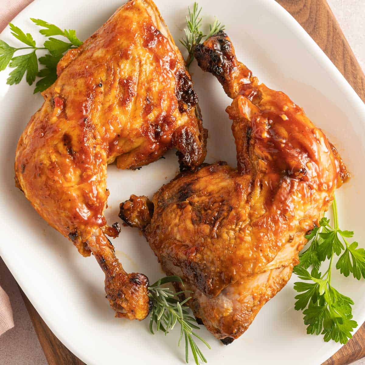 Smoked chicken cooking at No Name Bar-B-Q